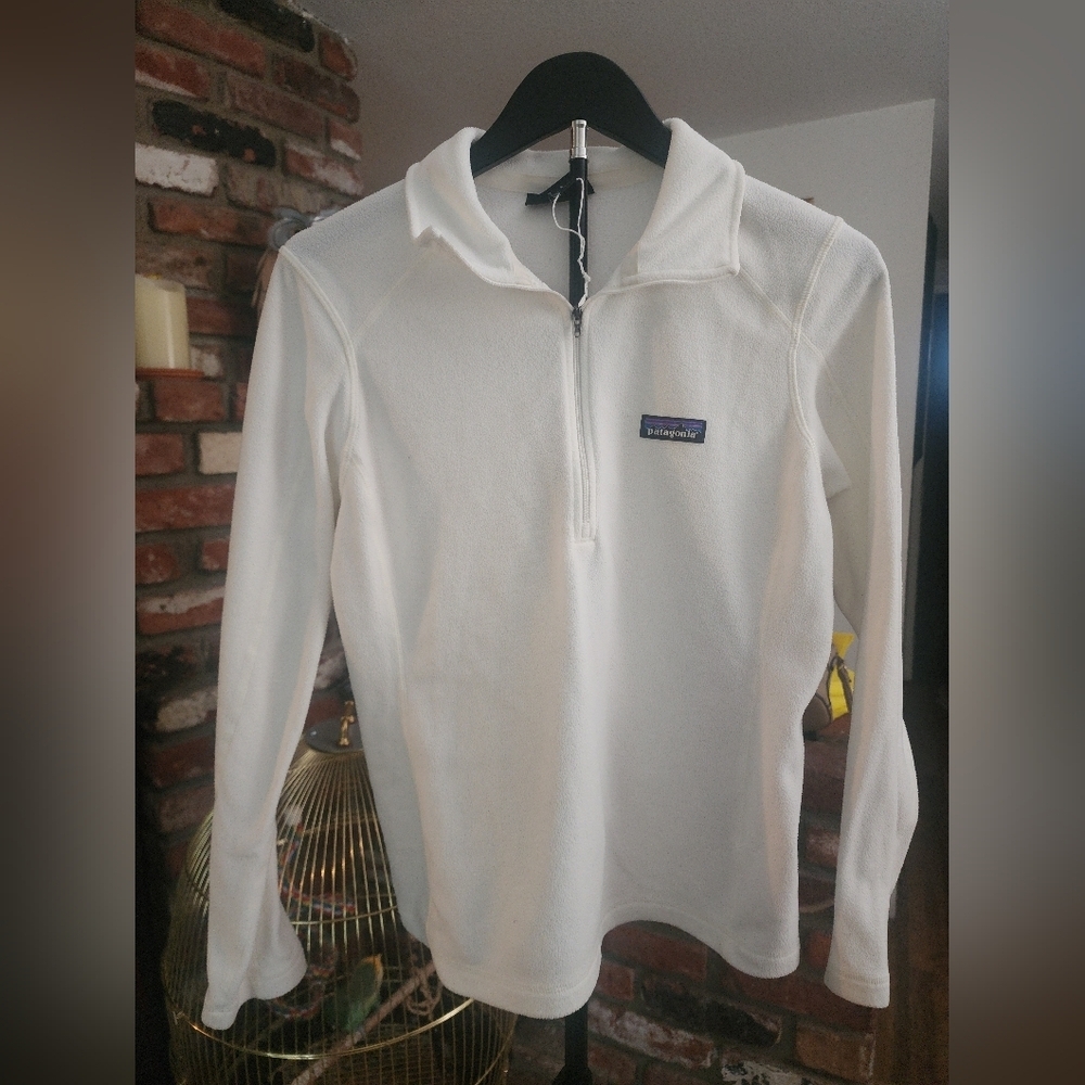 Patagonia White Quarter-Zip Fleece Pullover